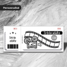 Ticket personnalisation totale en noir et blanc
